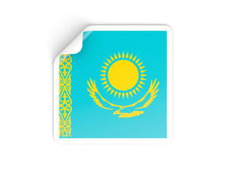 Square sticker with flag of kazakhstan