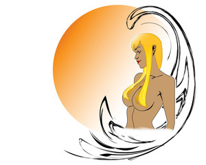 Beauty center whit black girl