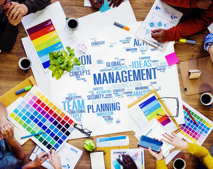 Global Management Training Vision World Map Concept