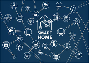 Smart home automation vector background