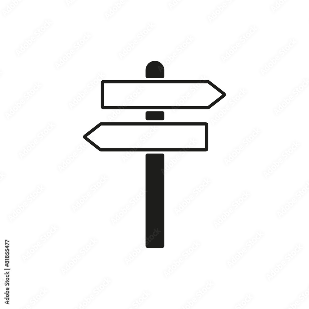 Poster the signpost icon. pointer symbol. flat