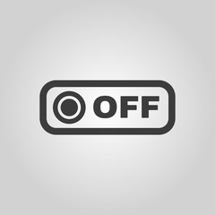 The off button icon. Off switch symbol. Flat