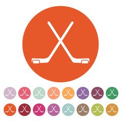 The hockey icon. Game symbol. Flat