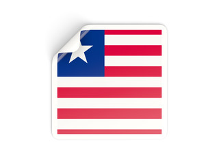Square sticker with flag of liberia