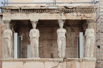  karyatidesl in Athens, Greece