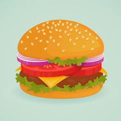 Delicious burger. Fast food.