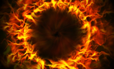 Fiery Ring and Flames Background