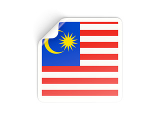 Square sticker with flag of malaysia