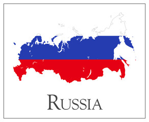 Russia flag map