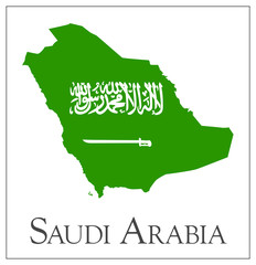 Saudi Arabia flag map