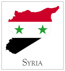 Syria flag map