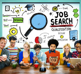 Job Search Qualification Resume Recruitment Hiring Concept