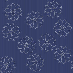 Traditional Japanese Embroidery Ornament with blooming sakura fl