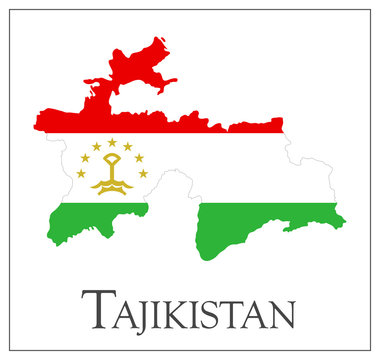 Tajikistan Flag Map