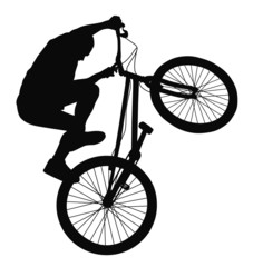 Biker trick vector silhouette