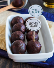 sweet chocolates truffles, hand made, dessert