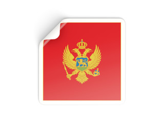 Square sticker with flag of montenegro