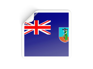 Square sticker with flag of montserrat