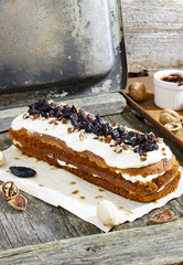 carrot cake with pecans and prunes