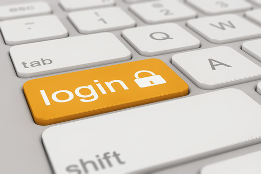 keyboard - login - yellow