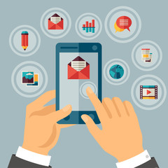 Blog concept illustration in flat design style