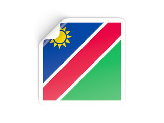 Square sticker with flag of namibia