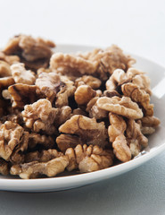 Walnuts isolated on white background.