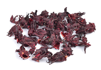 dry roselle isolated on a white background