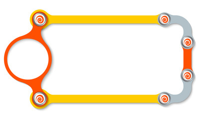 Colored frame with screws and spiral