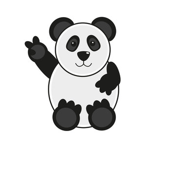 Cartoon Pandabär Handzeichen Frieden