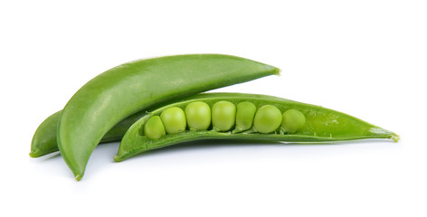 Fresh peas isolated on a white background