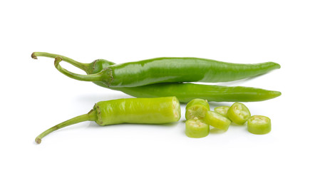 Green peppers isolated on white background