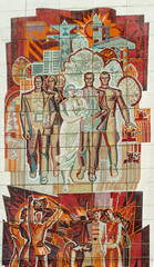 Obraz premium Old Style Russian Family Mural