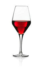 Glass of red wine isolated on white