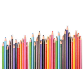 The Colorful Pencil On White Background