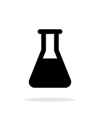 Full flask simple icon on white background.