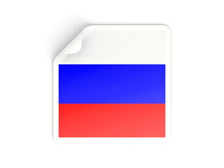 Square sticker with flag of russia