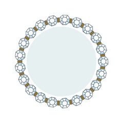 Simple style round jewelry frame template.