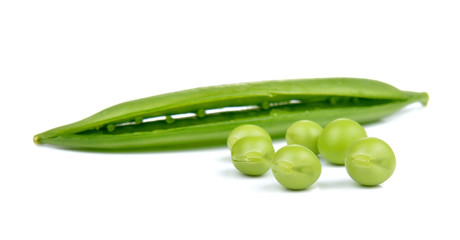 Fresh peas isolated on a white background