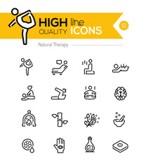 Natural Therapy line icons series