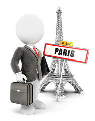 3d white people businessman in Paris