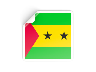 Square sticker with flag of sao tome and principe