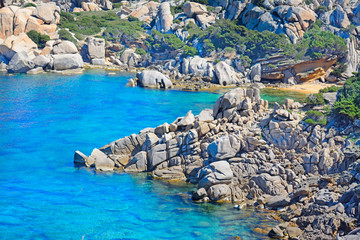 rocks and plants in Capo Testa coastline