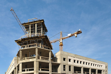 the construction of modern concrete-reinforced concrete building