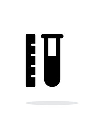 Test tube with ruler simple icon on white background.