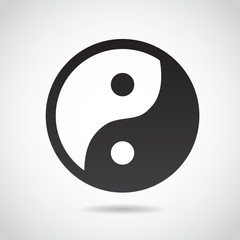 Yin and yang vector icon.