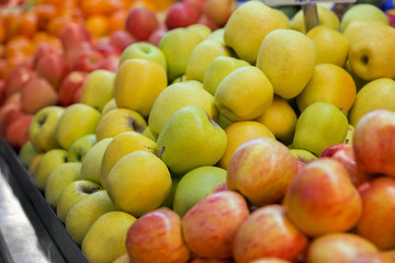 Fresh apples on the market