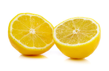 Fresh lemon on white background