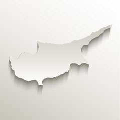 Cyprus map card paper 3D natural vector
