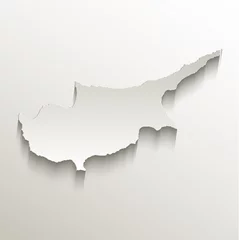 Foto op Canvas Cyprus map card paper 3D natural vector © Monika Huňáčková
